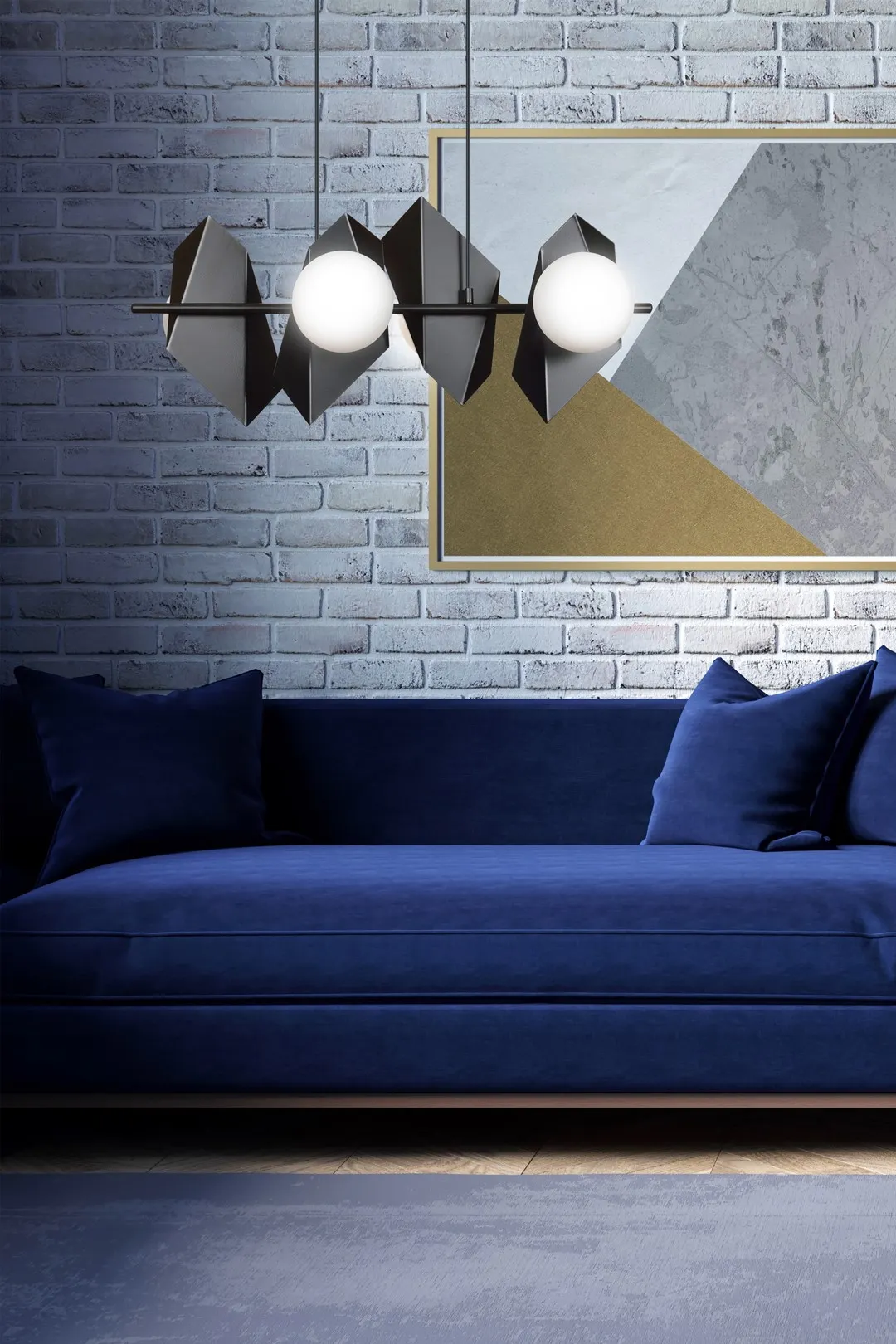 Lampa wisząca DRIFTON 4 czarny biały — zdjęcie 4