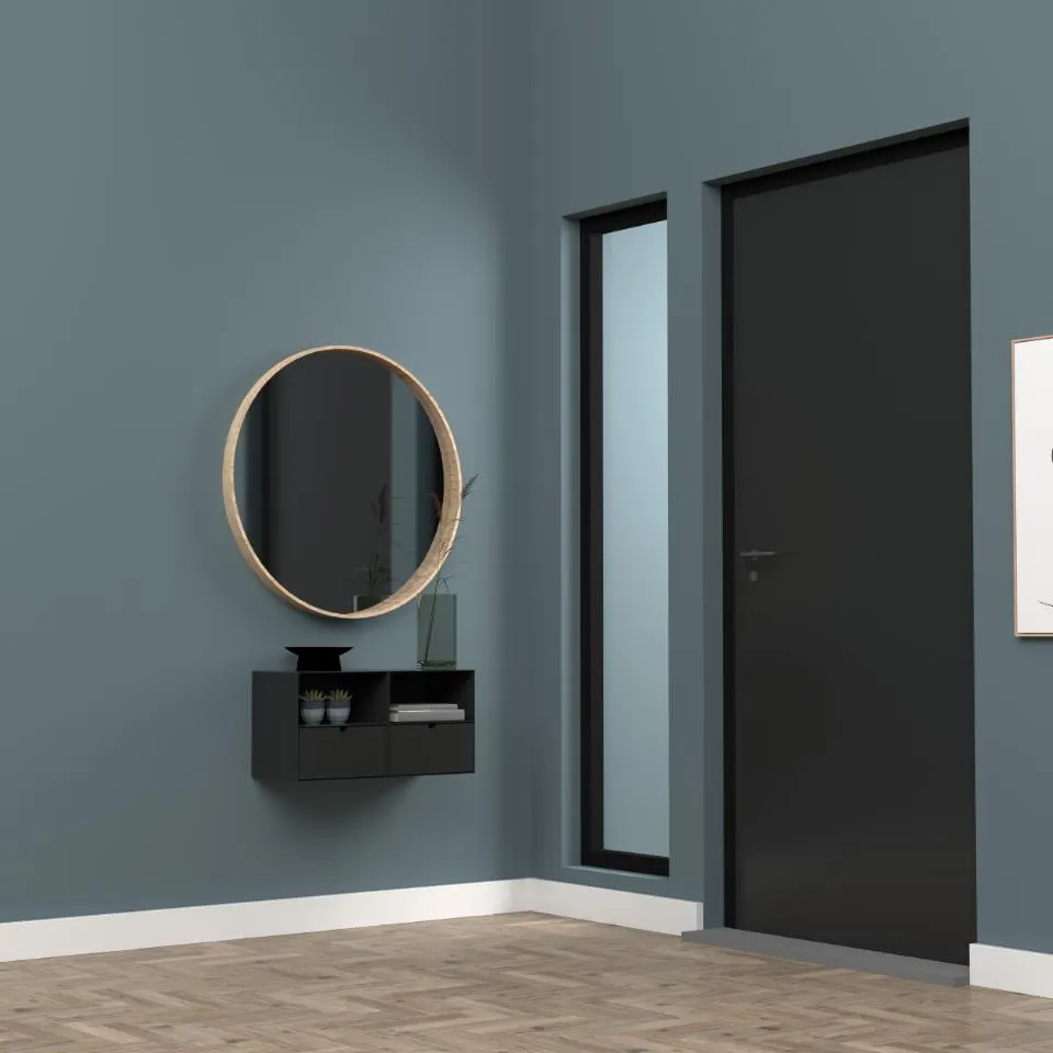 Szafka nocna wisząca z 1 szufladą TELIA 30x25x30 cm Czarny — zdjęcie 14