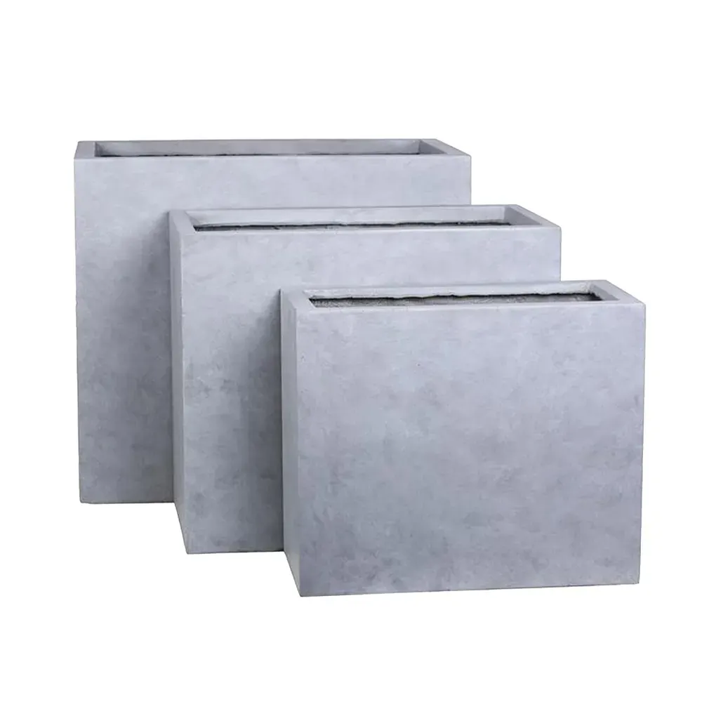 Donica ceramiczna GRAU PROSTOPADŁOŚCIAN 2 (zestaw 3 sztuk ) szare Esti&Esta