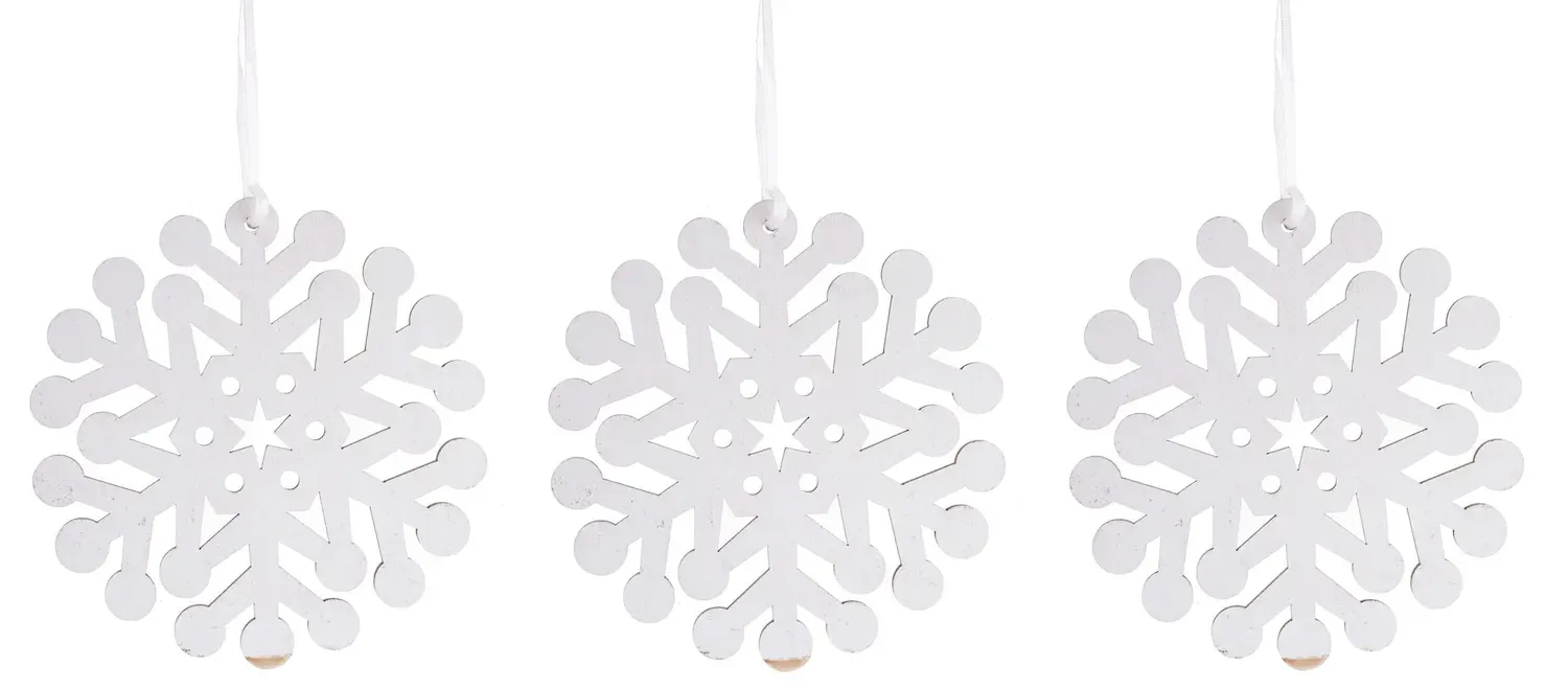 Komplet 3 śnieżynek białych 1865