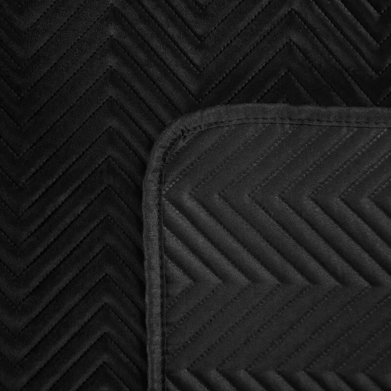 Narzuta pikowana SOFIA 70 X 160 cm Czarny - EU_408363