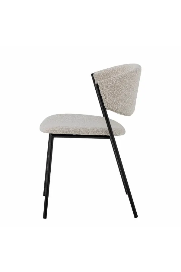 Krzesło tapicerowane MARLO boucle biały czarny - ND_82064229
