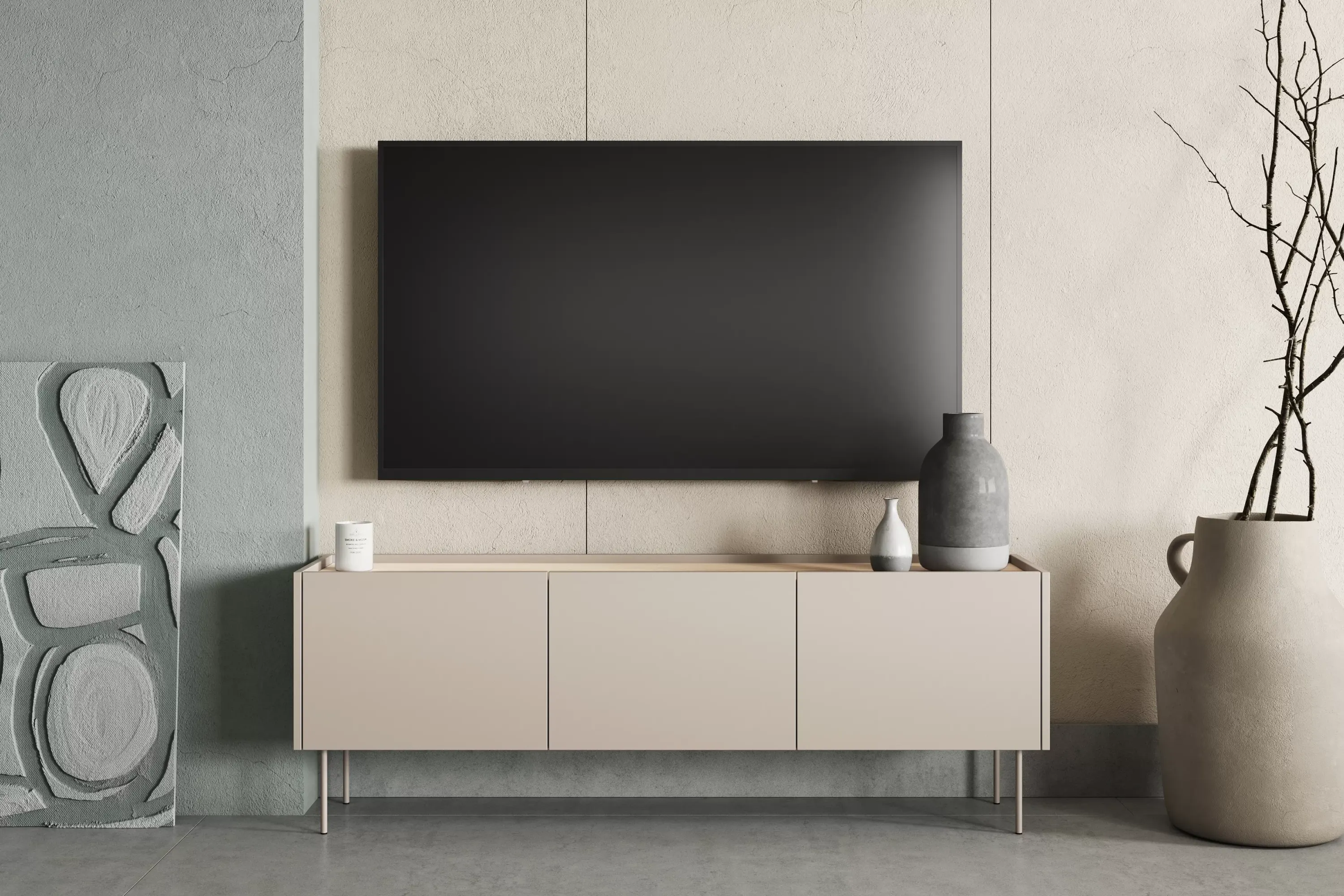 Szafka RTV DESIN 170 z szufladą kremowa - dąb nagano - B_149118