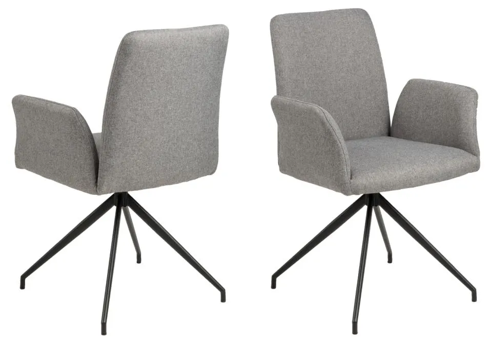 Krzesło obrotowe z podłokietnikami TOSCA Jasnoszary, Czarny Krzesło obrotowe z podłokietnikami TOSCA Jasnoszary, Czarny