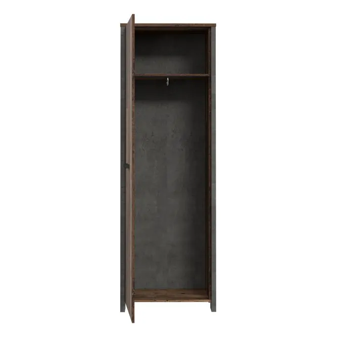 Szafa CLIF 1-drzwiowa 67 cm, old wood vintage, beton