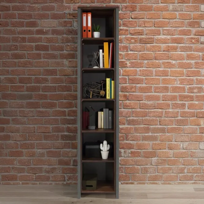 Regał wysoki CLIF - old wood vintage, beton - CLFR715-C546