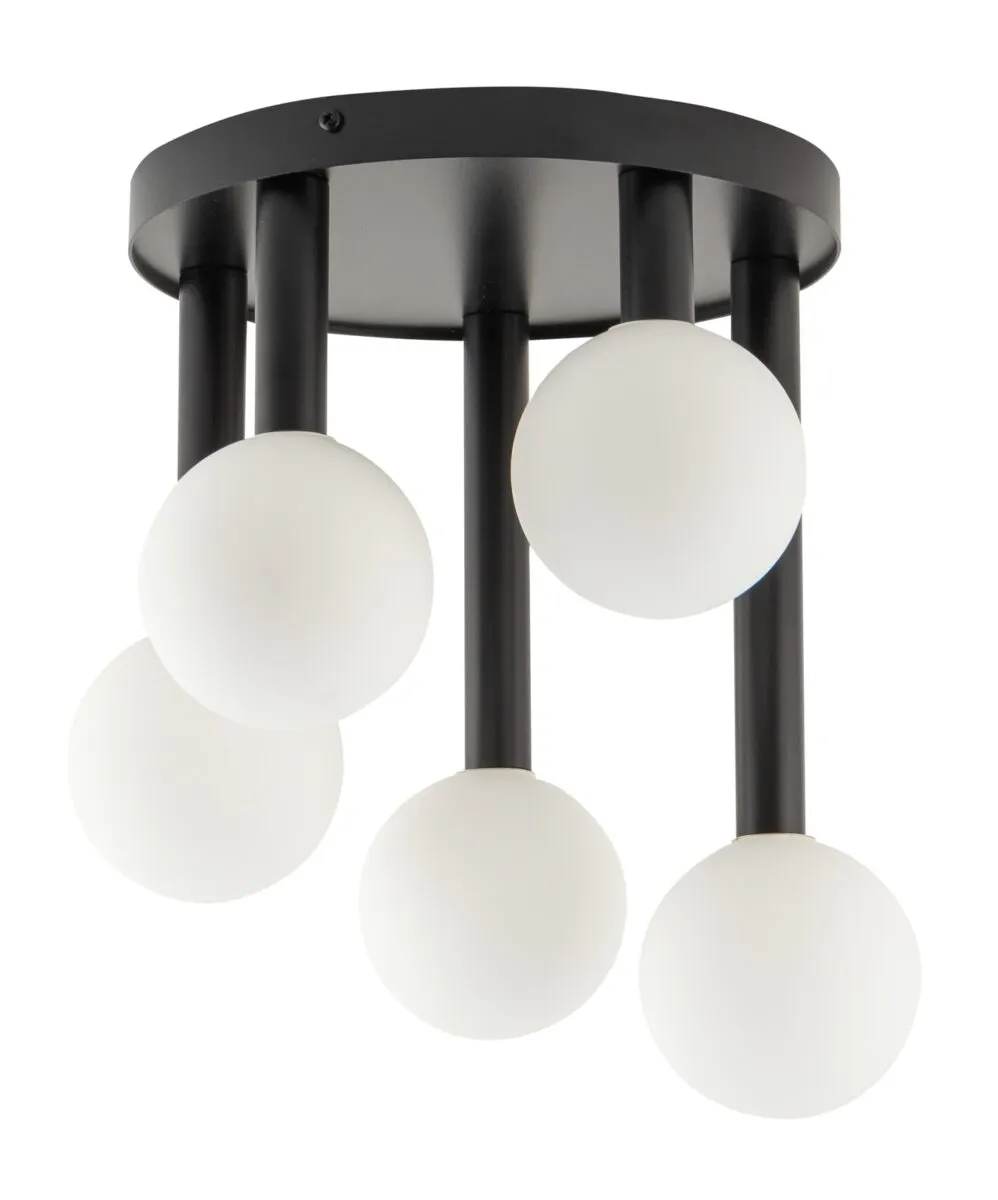 Lampa sufitowa PERLA 5 biało-czarna