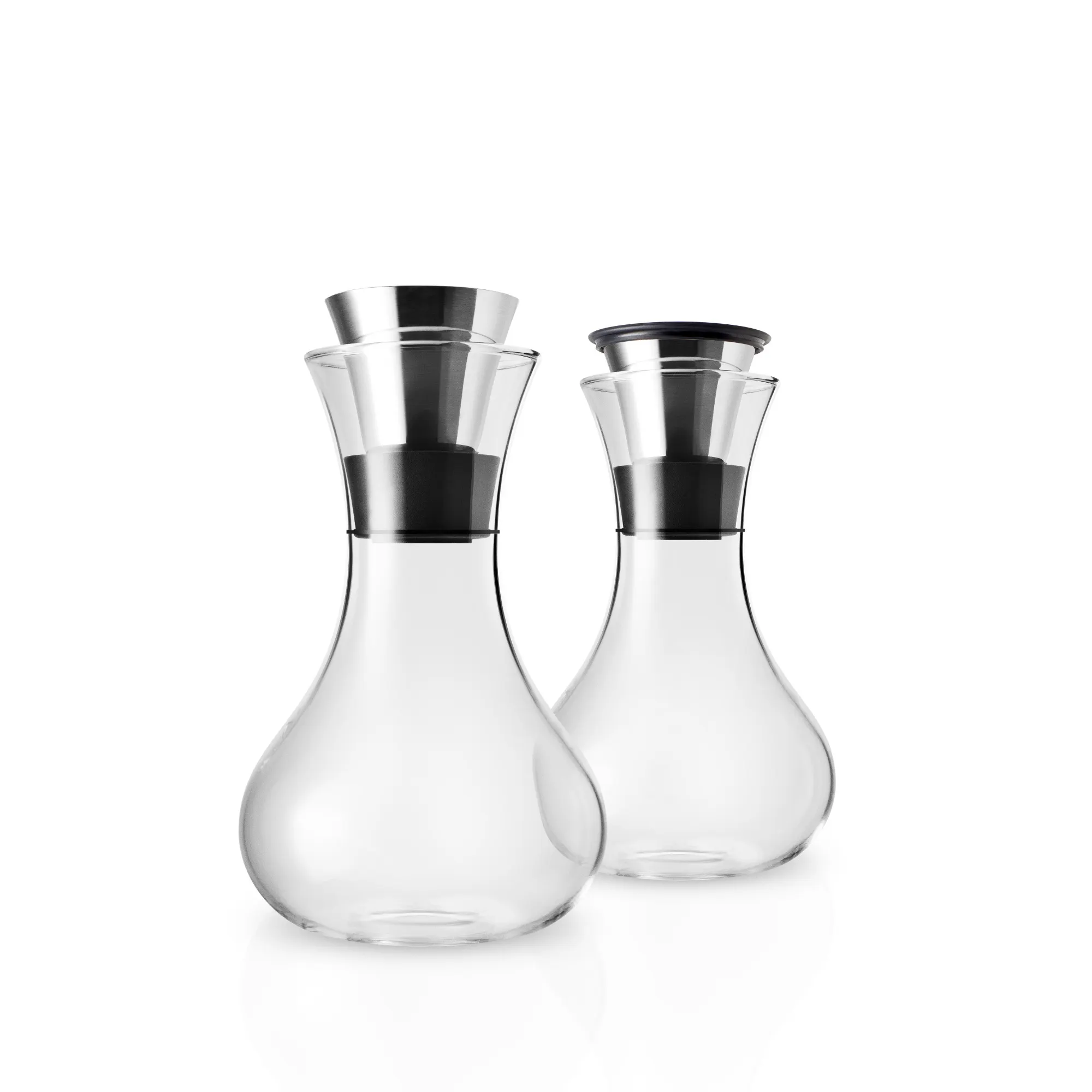 karafki, dekoracja, szklany, uchwyt metalowy, pary