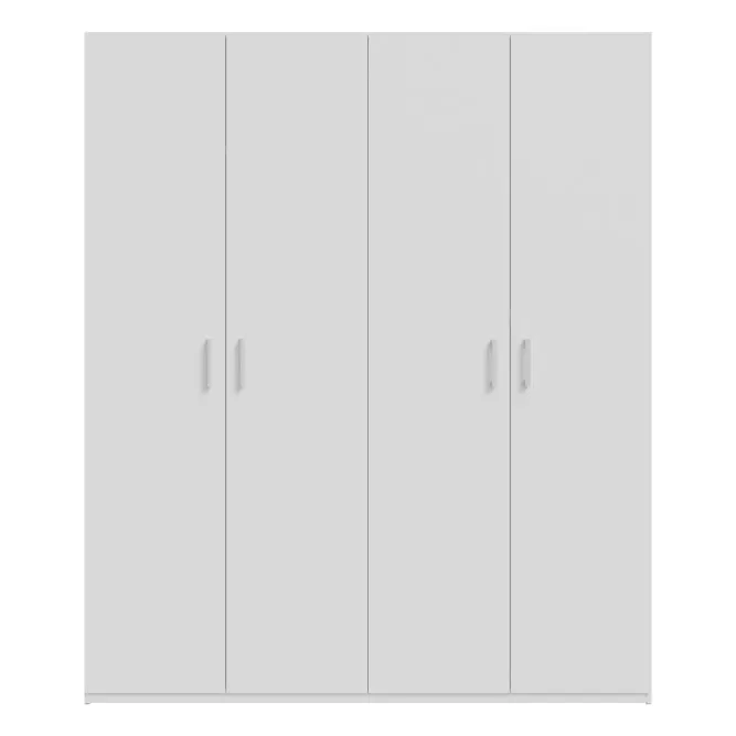 Szafa 4-drzwiowa HOME NOOK 3 drążki i półki 180cm biała - HMNS941-120