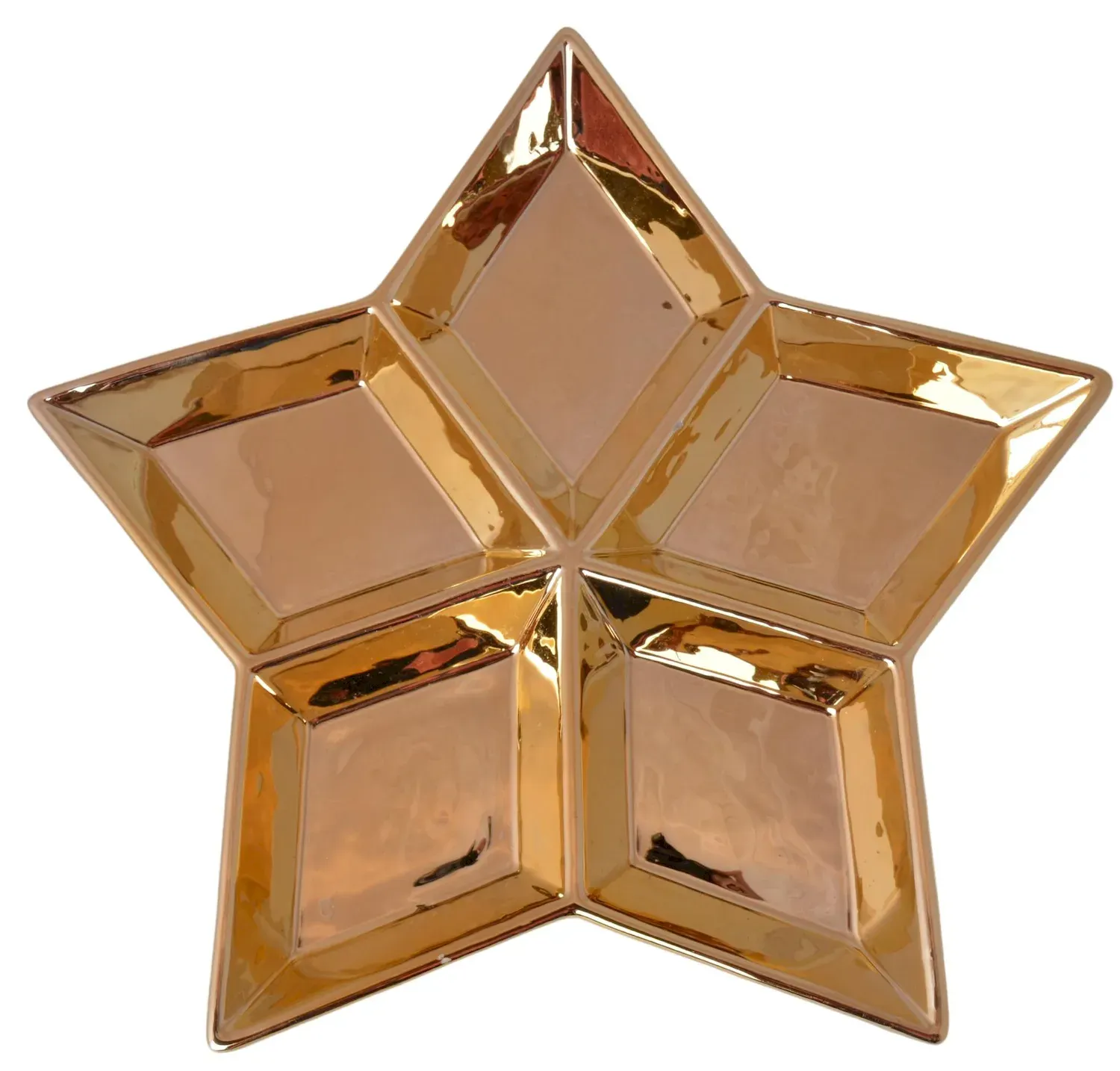 Talerz ceramiczny GWIAZDKA złoty