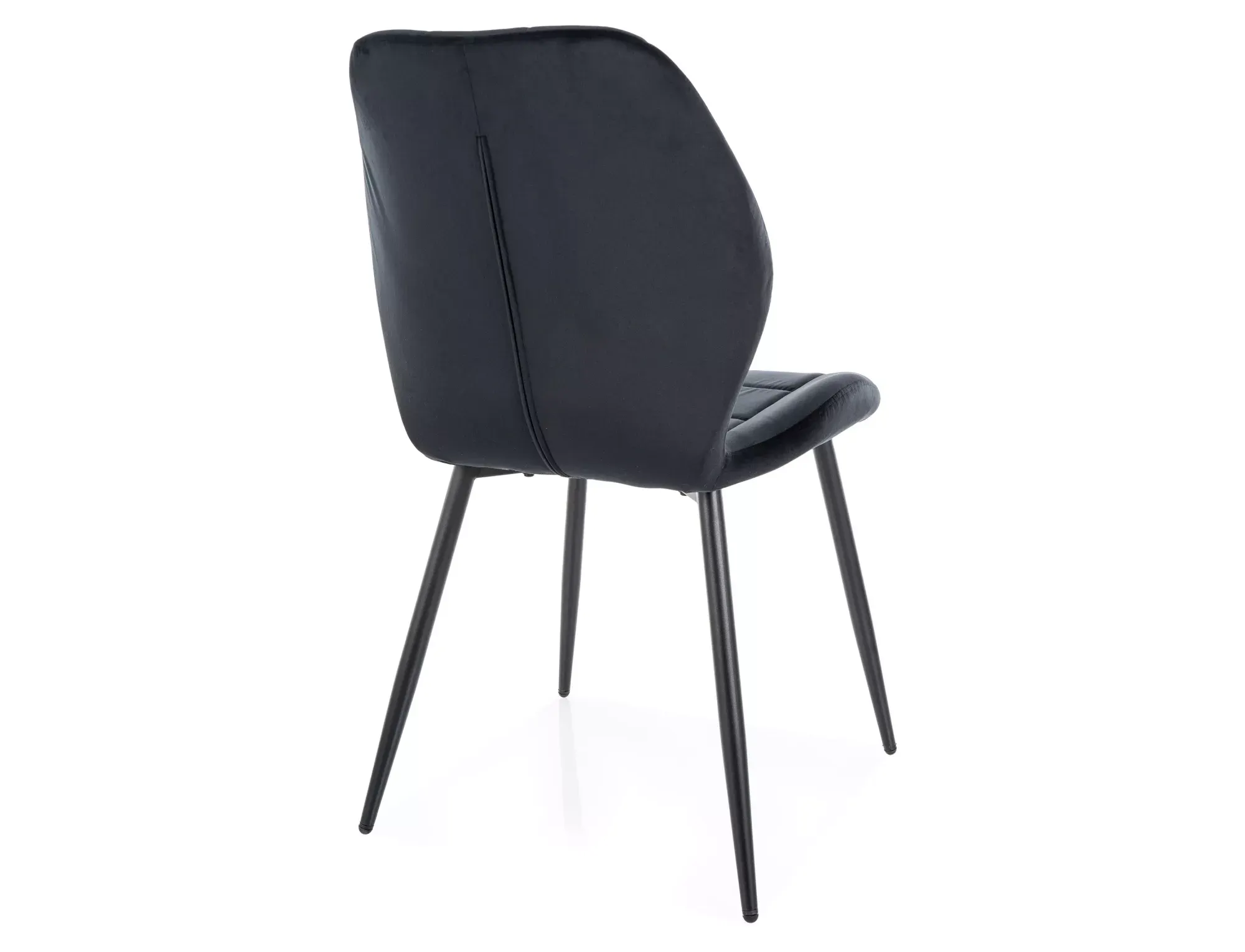 Krzesło aksamitne tapicerowane JAKE VELVET czarne/czarne nogi - JAKEVCC