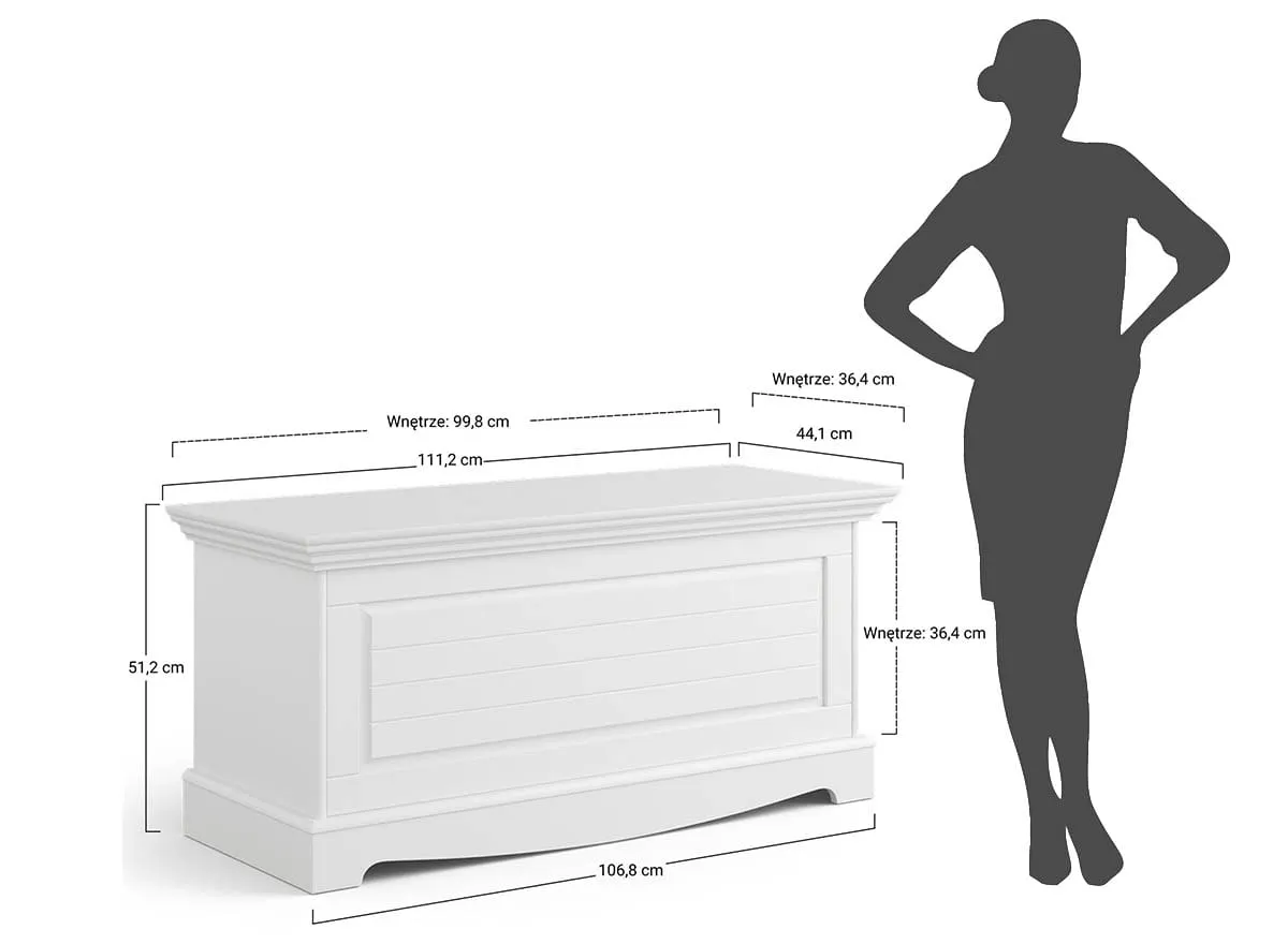 Skrzynia sosnowa BELLUNO ELEGANTE biała-orzech - PL038B/O