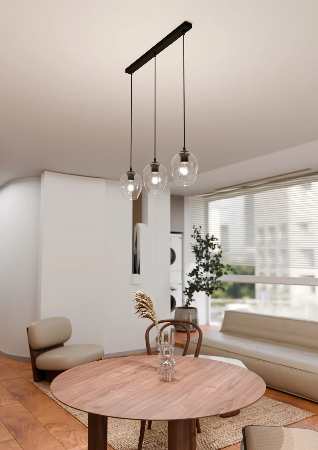 Lampa sufitowa ISTAR 3 czarny transparentny — zdjęcie 5
