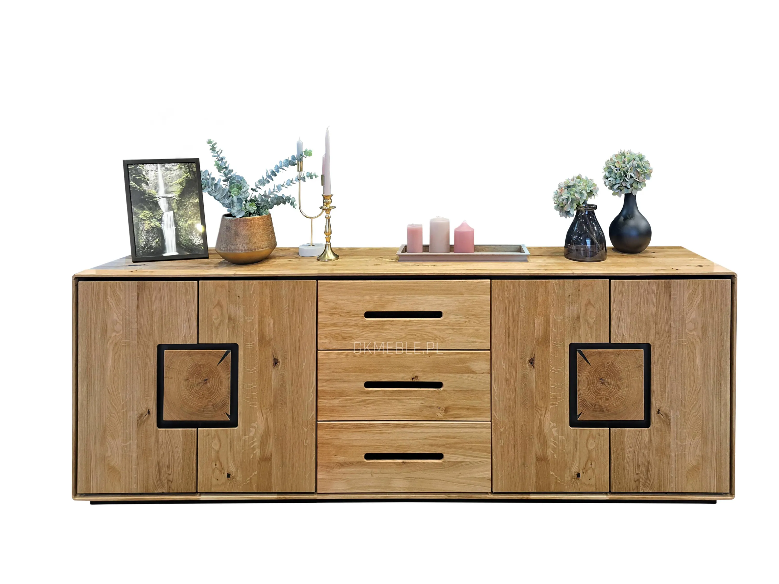 Komoda 2-drzwiowa z 3 szufladami dębowa MELLOW 226x77