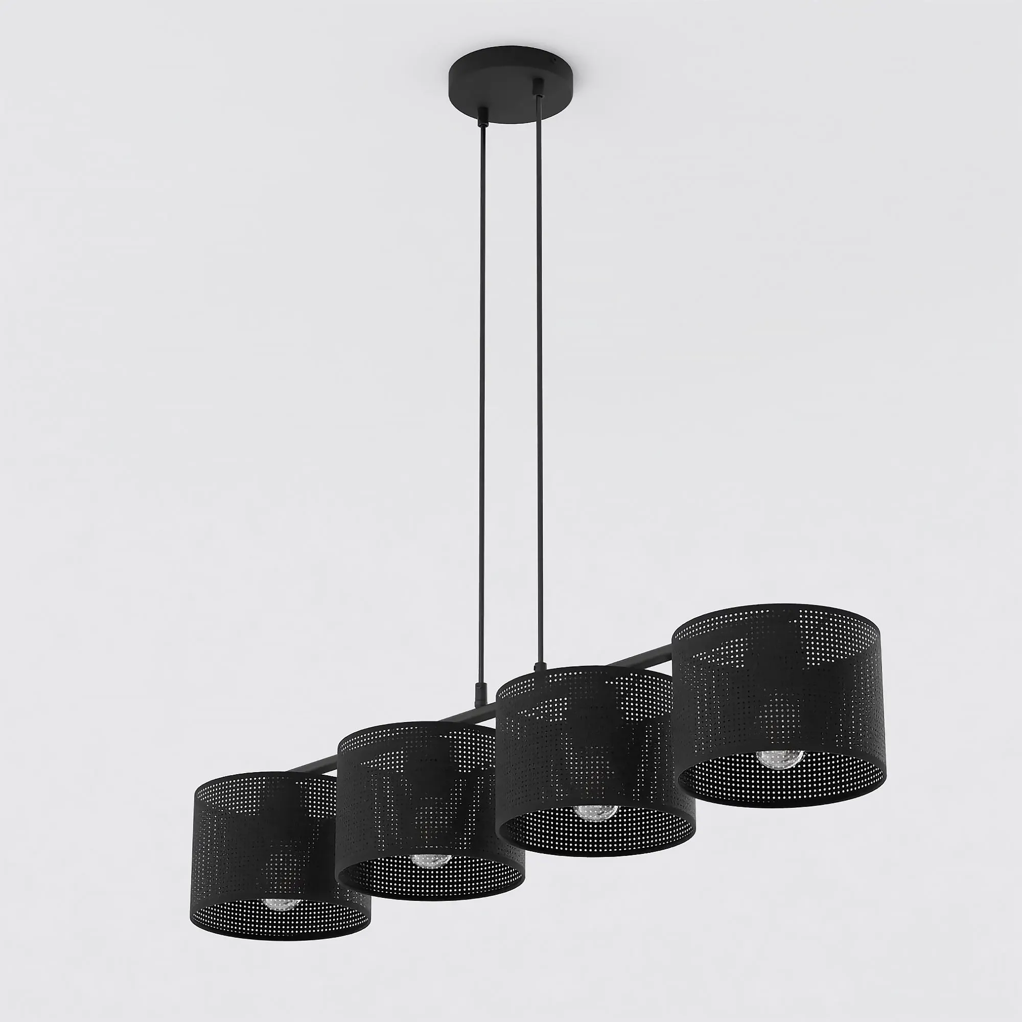 Lampa wisząca LUX 4 BLACK z abażurem czarna