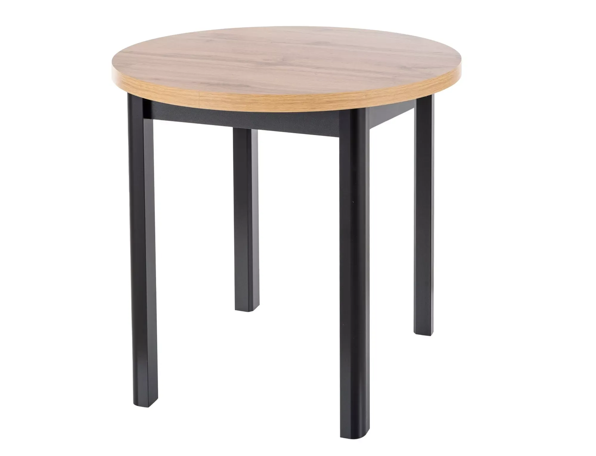 Stół jadalniany ADAM okrągły 80 cm dąb artisan/czarny