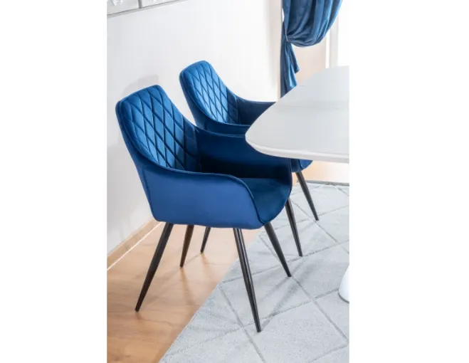 Krzesło LINEA VELVET granatowe aksamitne Signal - LINEAVCG