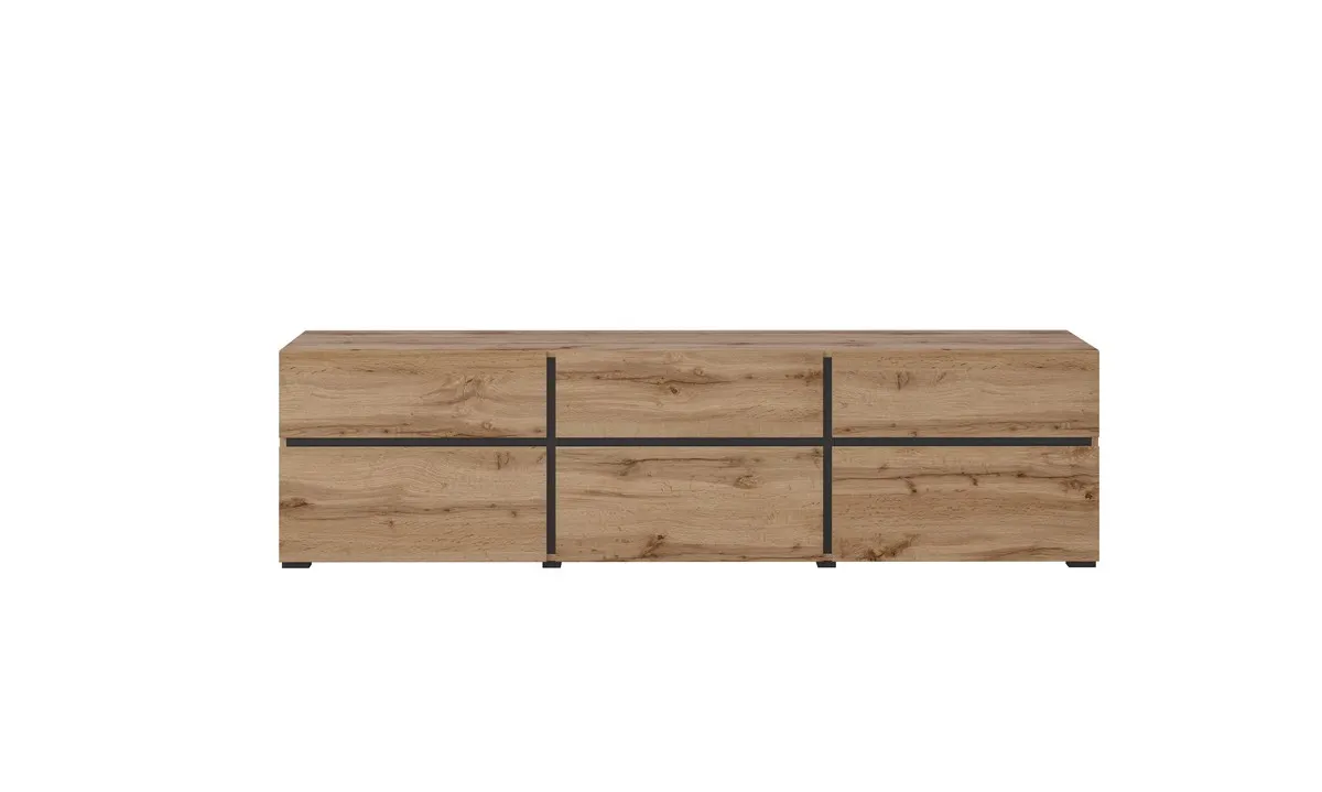 Szafka RTV 3-drzwiowa z szufladami CROSS 180 cm dąb wotan — zdjęcie 3