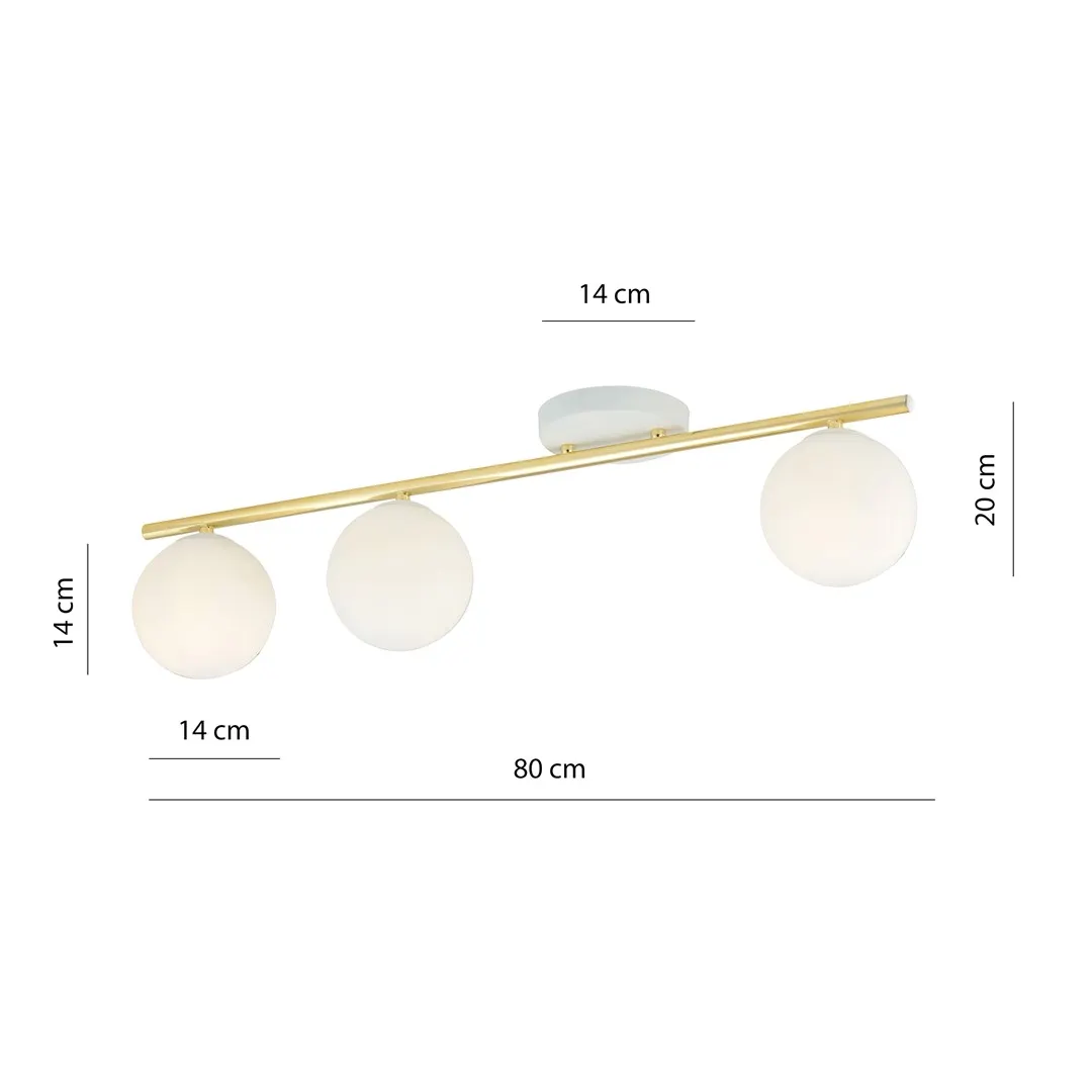 Lampa sufitowa MONZA Biały,Złoty 1253/3 - 1253/3