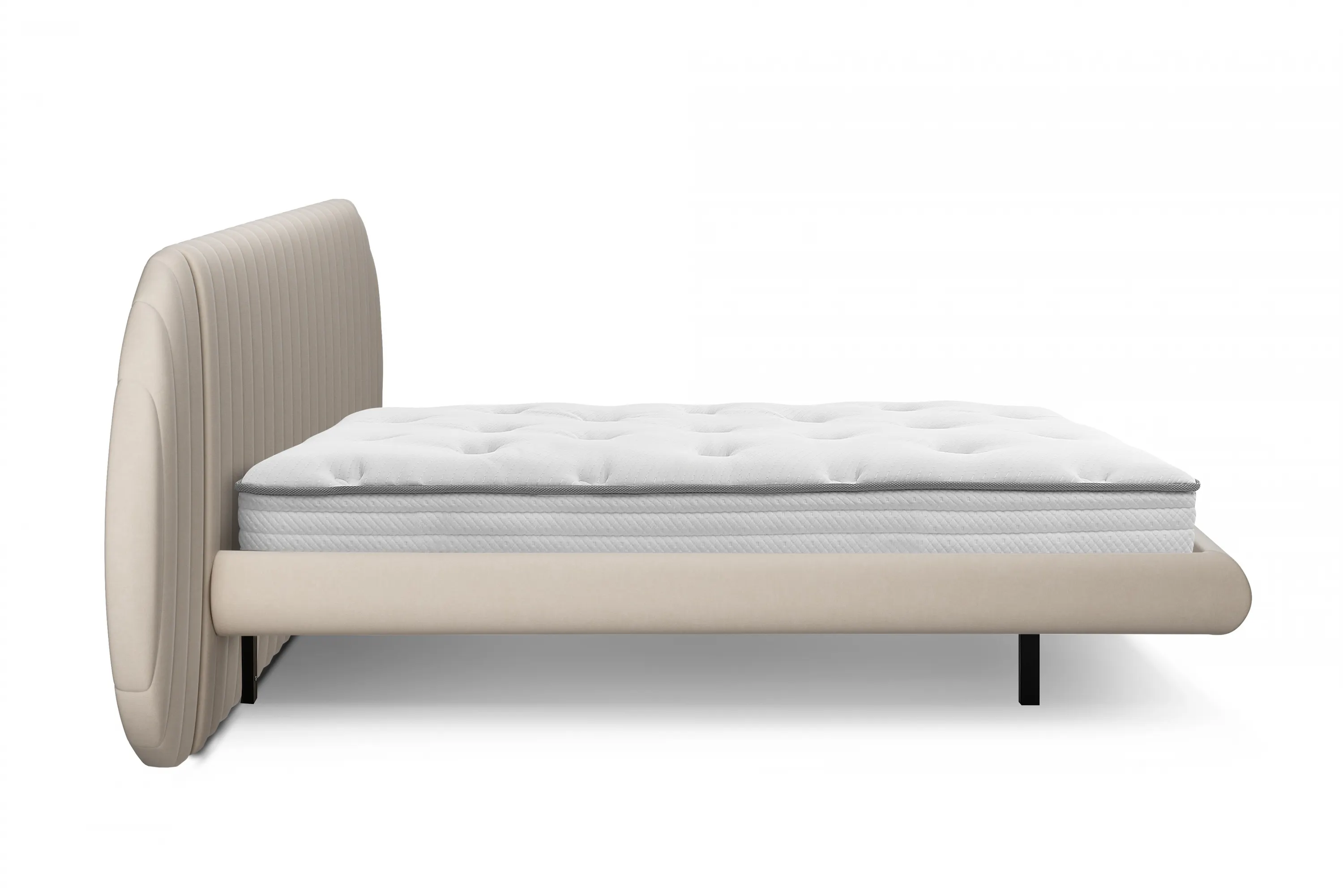 Łóżko Galin lewitujące / 180x200 / Velluto 2 - kremowy - B_158534