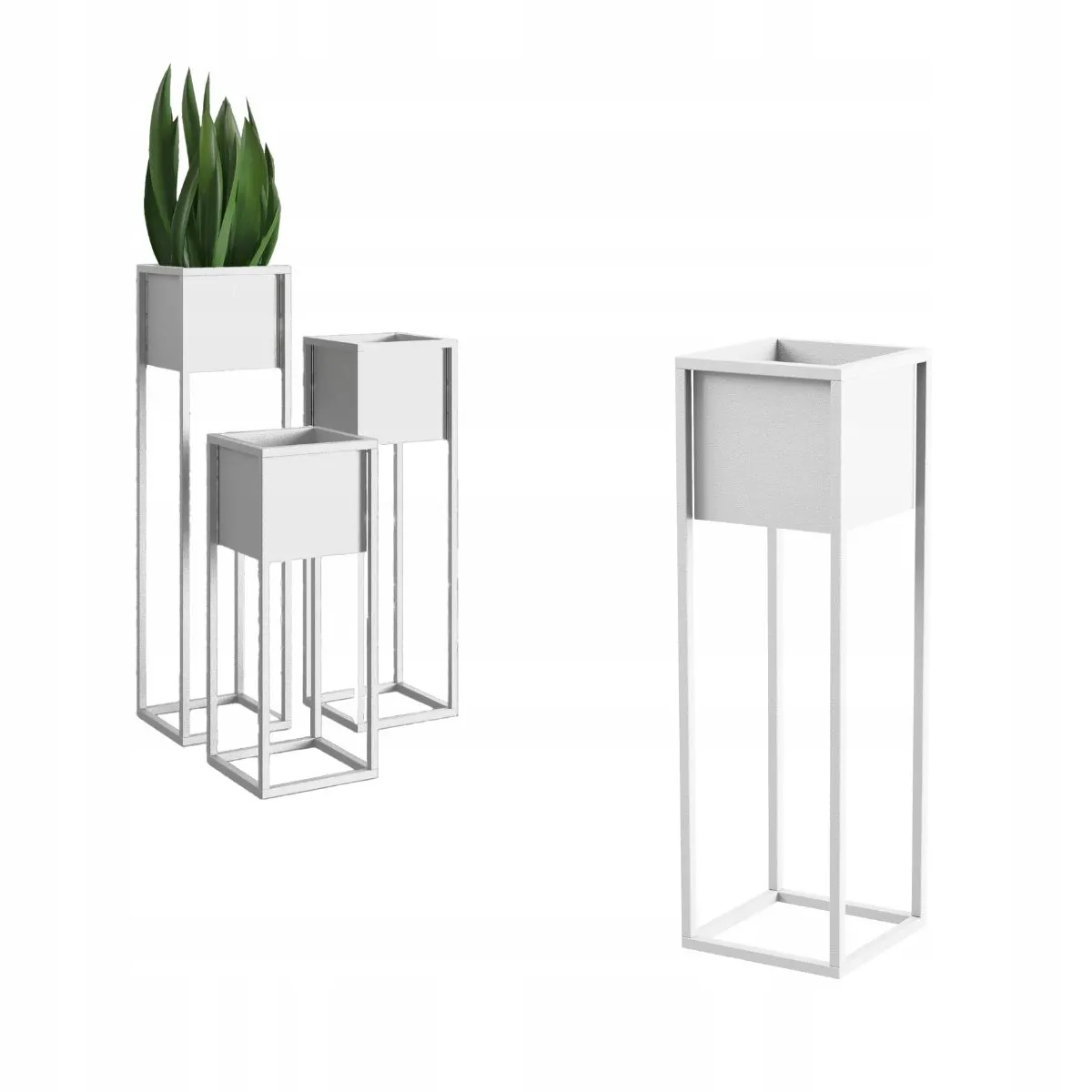 DONICZKA-osłonka na donice metalowa NANTES M biała Słoik, plantator, Roślina doniczkowa, Ceramika, Wazon