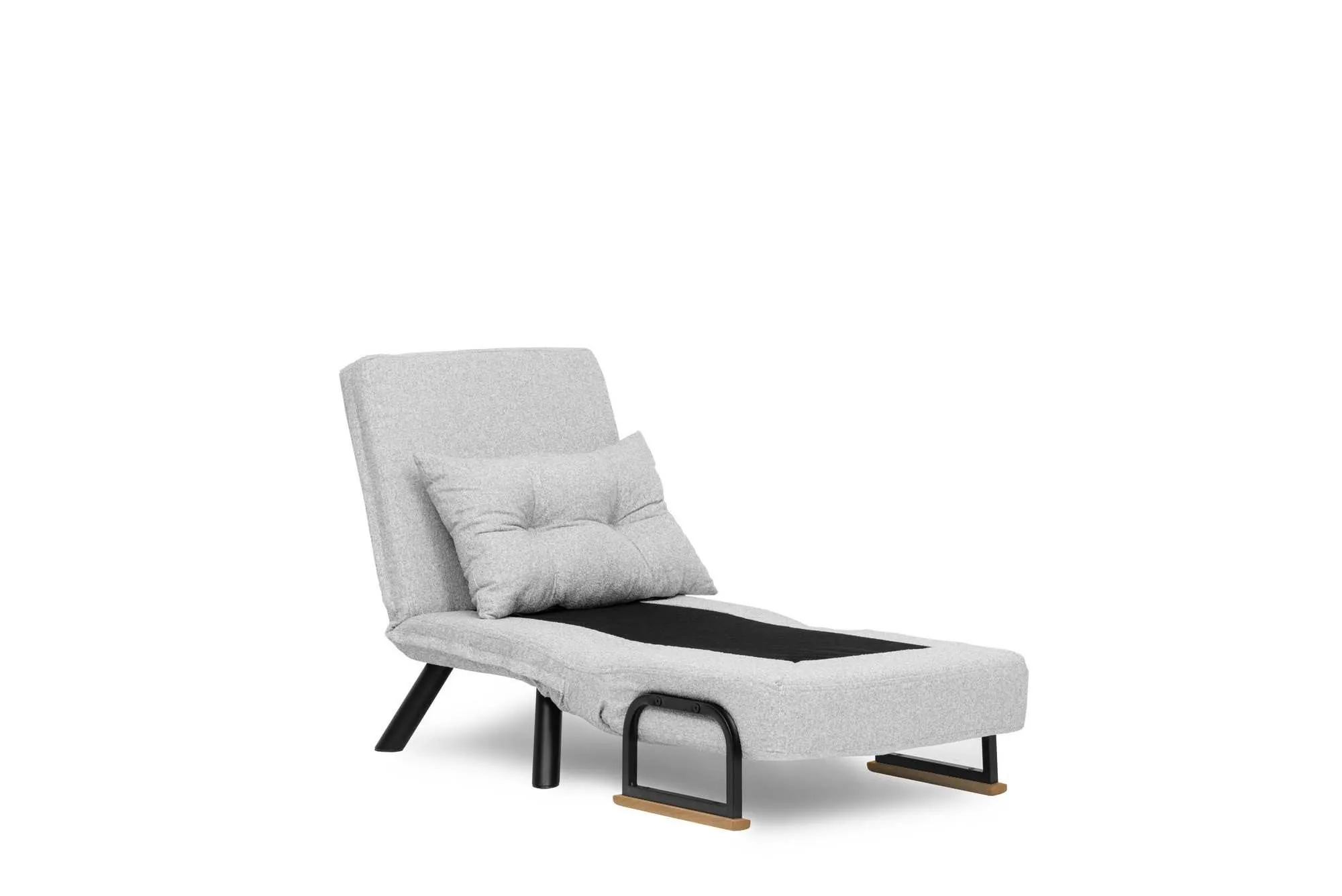 Fotel z funkcją spania SANDO tkanina Teddy jasnoszara - ASI_859FTN2835