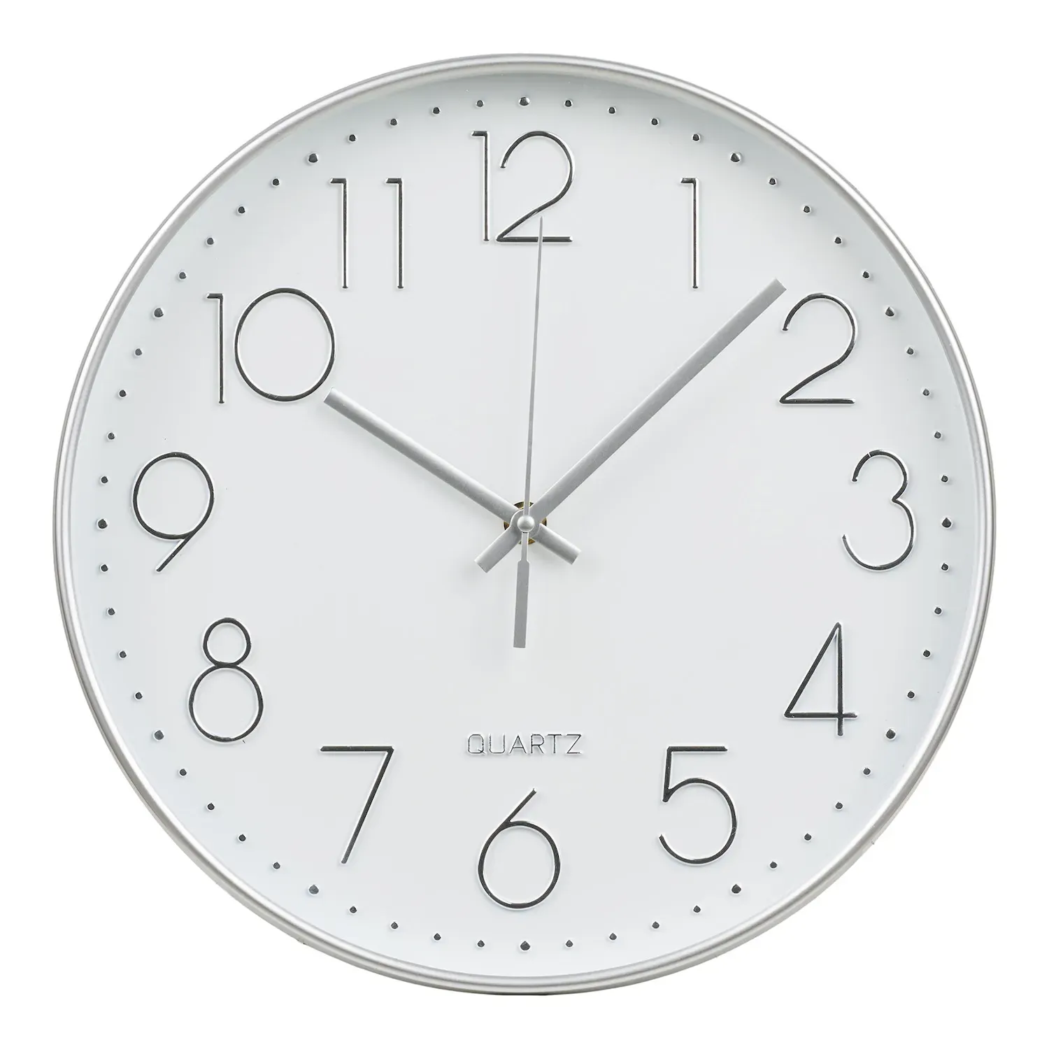 Zegar ścienny LALIBELA 30 cichy mechanizm srebrny