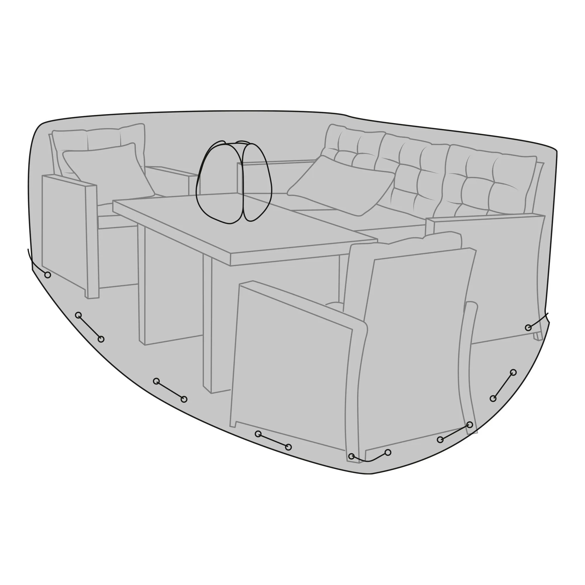 Wodoodporny pokrowiec na zestaw wypoczynkowy 180x210 cm czarny - 7701100