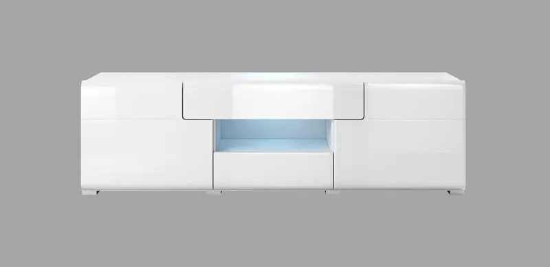 Szafka RTV TOLEDO 2-drzwiowa z szufladami 159 cm biała - 2498DW41