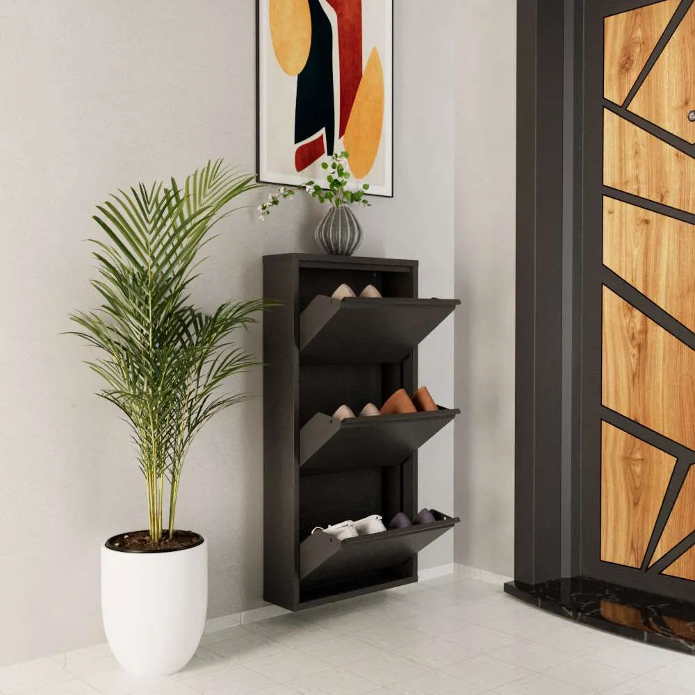 Szafka na buty metalowa 3 PIECE 50x103 cm antracytowa — zdjęcie 8