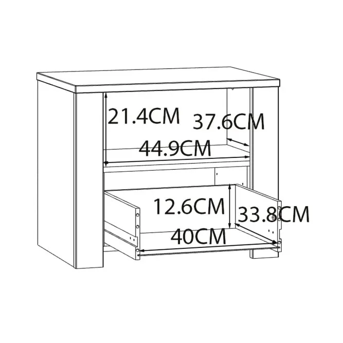 Szafka nocna CHISBURY - dąb riviera, modrzew jasny sibu - BHLK011-M482