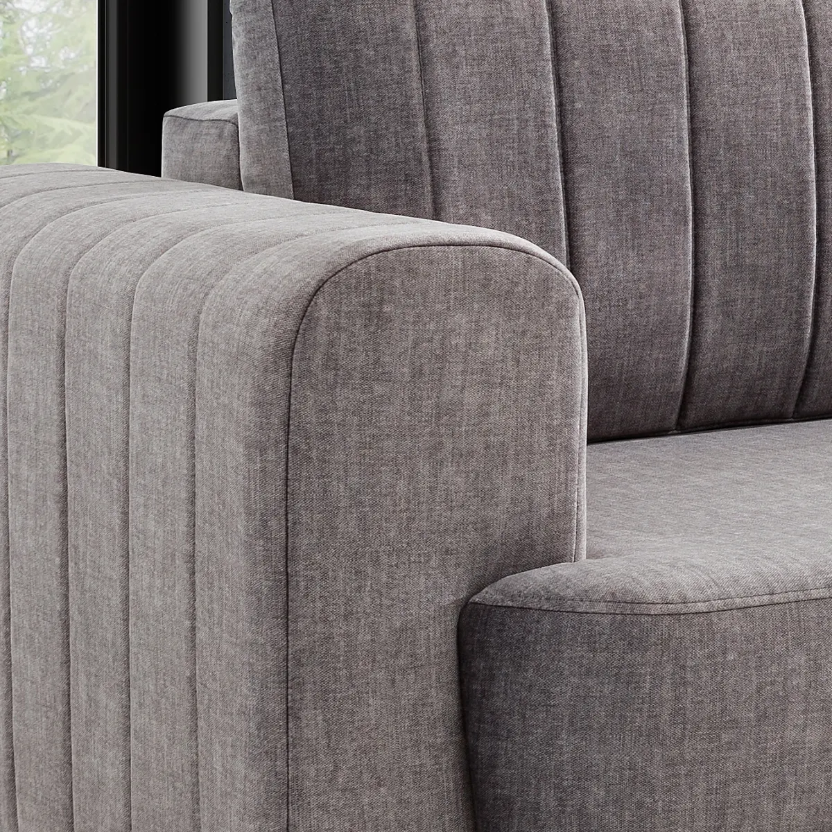 Sofa rozkładana LUZANO (Vogue 14) 250 cm z pojemnikiem szara - B_152456