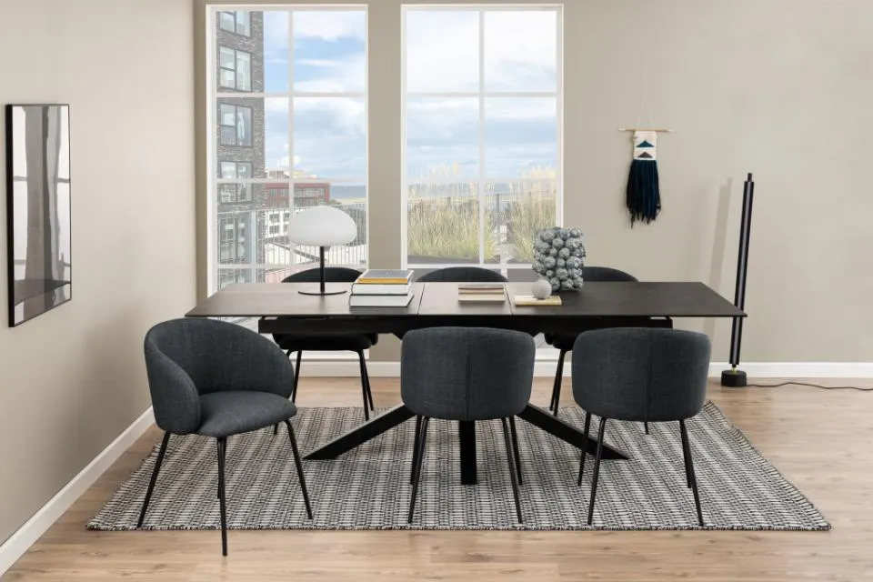 Krzesło Rolando Ciemnoszary, Czarny ( zestaw 2 sztuk ) - 0000100814