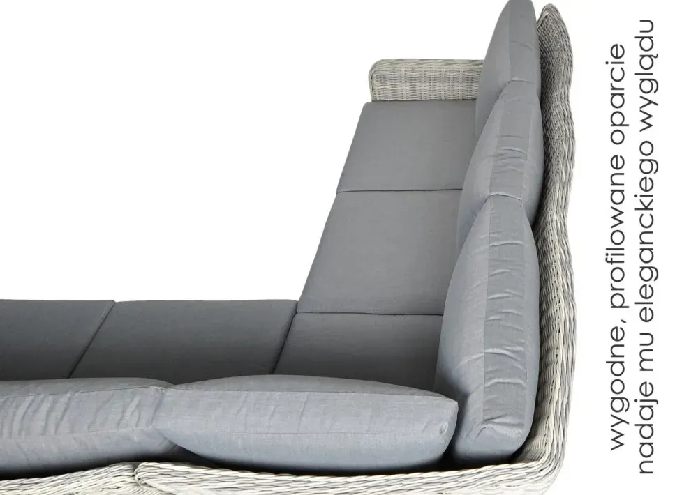 Narożnik ogrodowy modułowy MARYLAND DINING ze stołem technorattan jasnoszary - FG002439