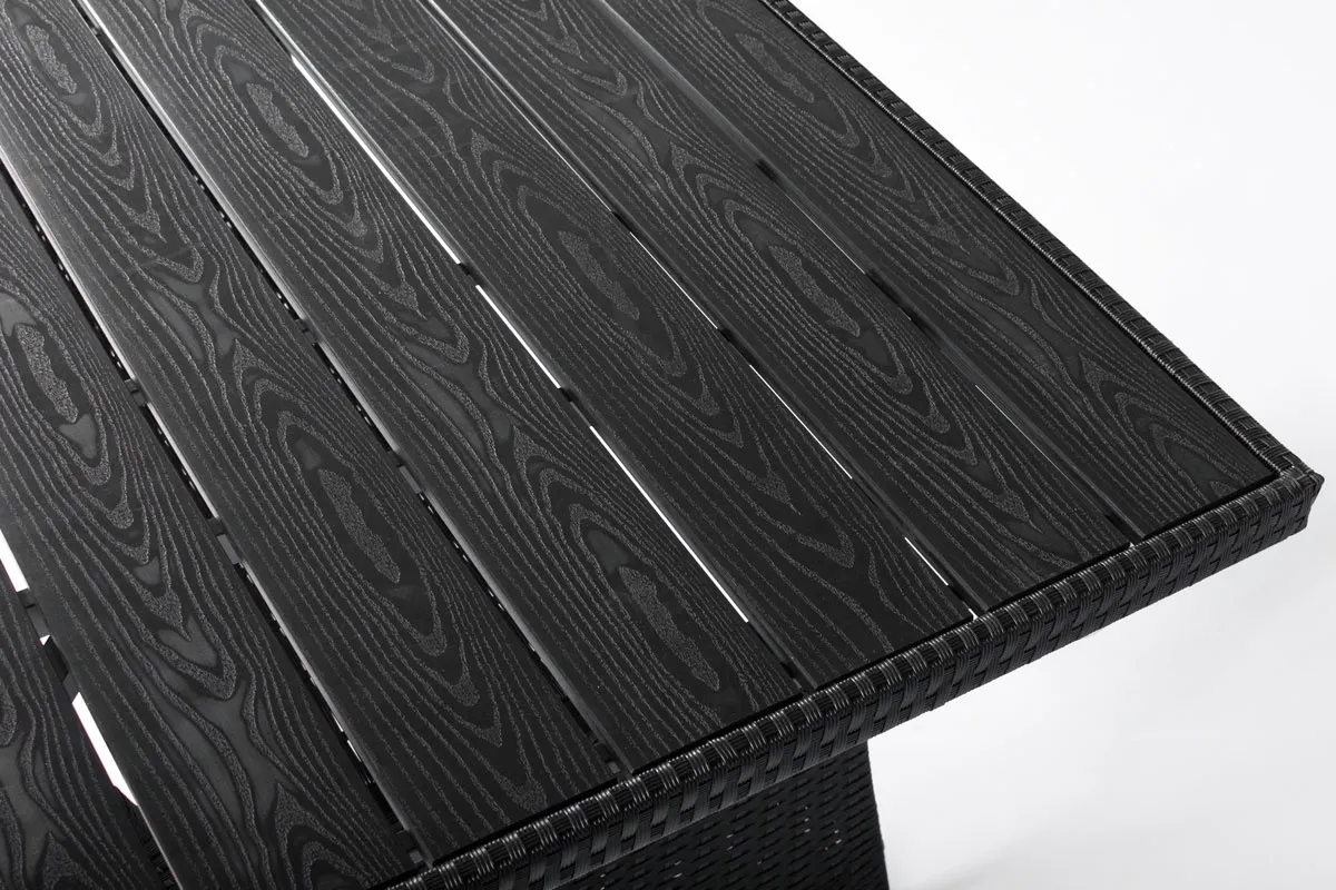 Narożnik ogrodowy wypoczynkowy SZTOKHOLM ze stołem technorattan czarny - FE5906480909794