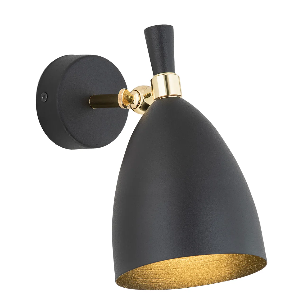 Kinkiet CHARLOTTE metalowy czarny matowy mosiądz