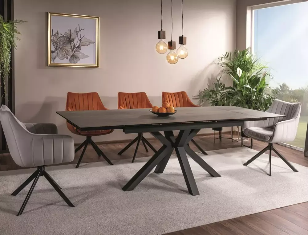 Krzesło obrotowe 180° AZALIA VELVET Bluvel 4215 cynamonowy czarny stelaż - AZALIAVCCY