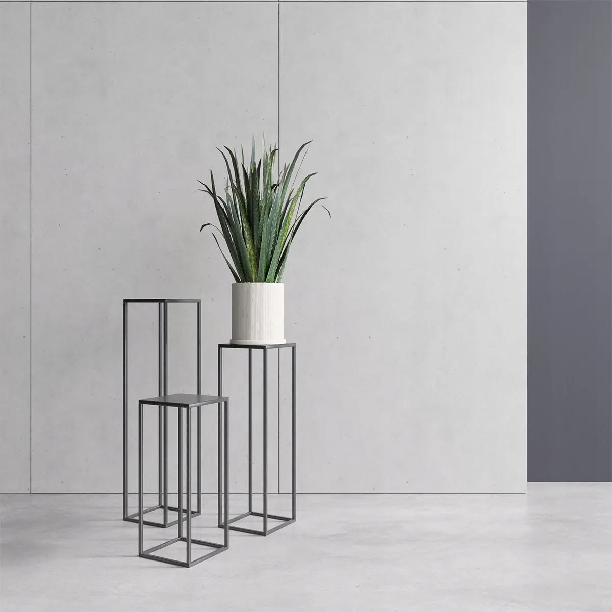 Kwietnik stojący metalowy EVRON L czarny - LD_TZ000089