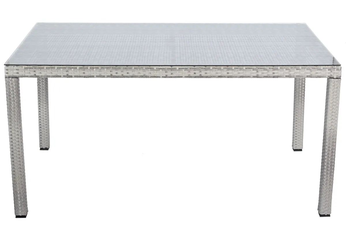 Stół ogrodowy z technorattanu MALAGA 150 - szary - FE5906948104167