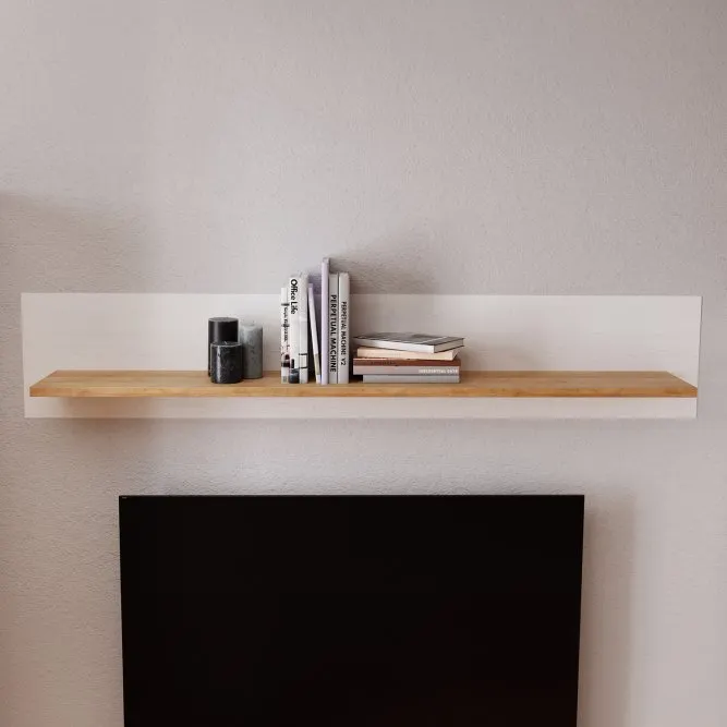 Półka wisząca CHISBURY - dąb riviera, modrzew jasny sibu - BHLB01-M482