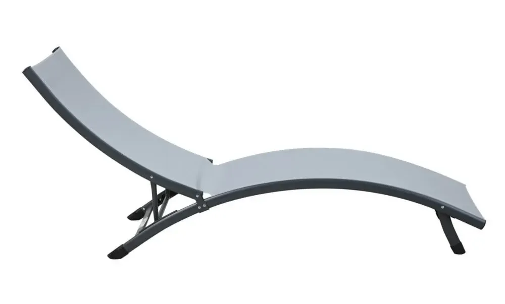 Leżak ogrodowy basenowy STAR 186 cm składany jasnoszary - FG005986