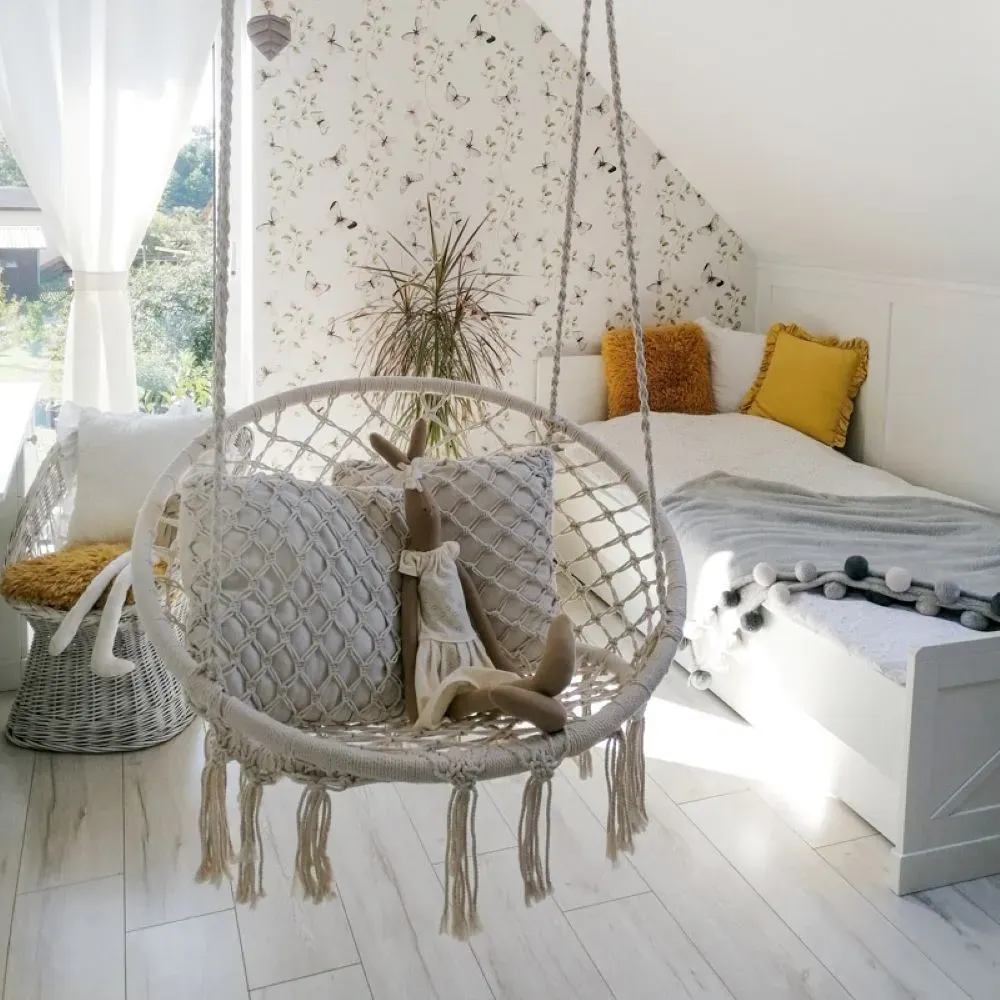 Fotel hamakowy BRASIL HOOP FI 60 cm beżowy — zdjęcie 14