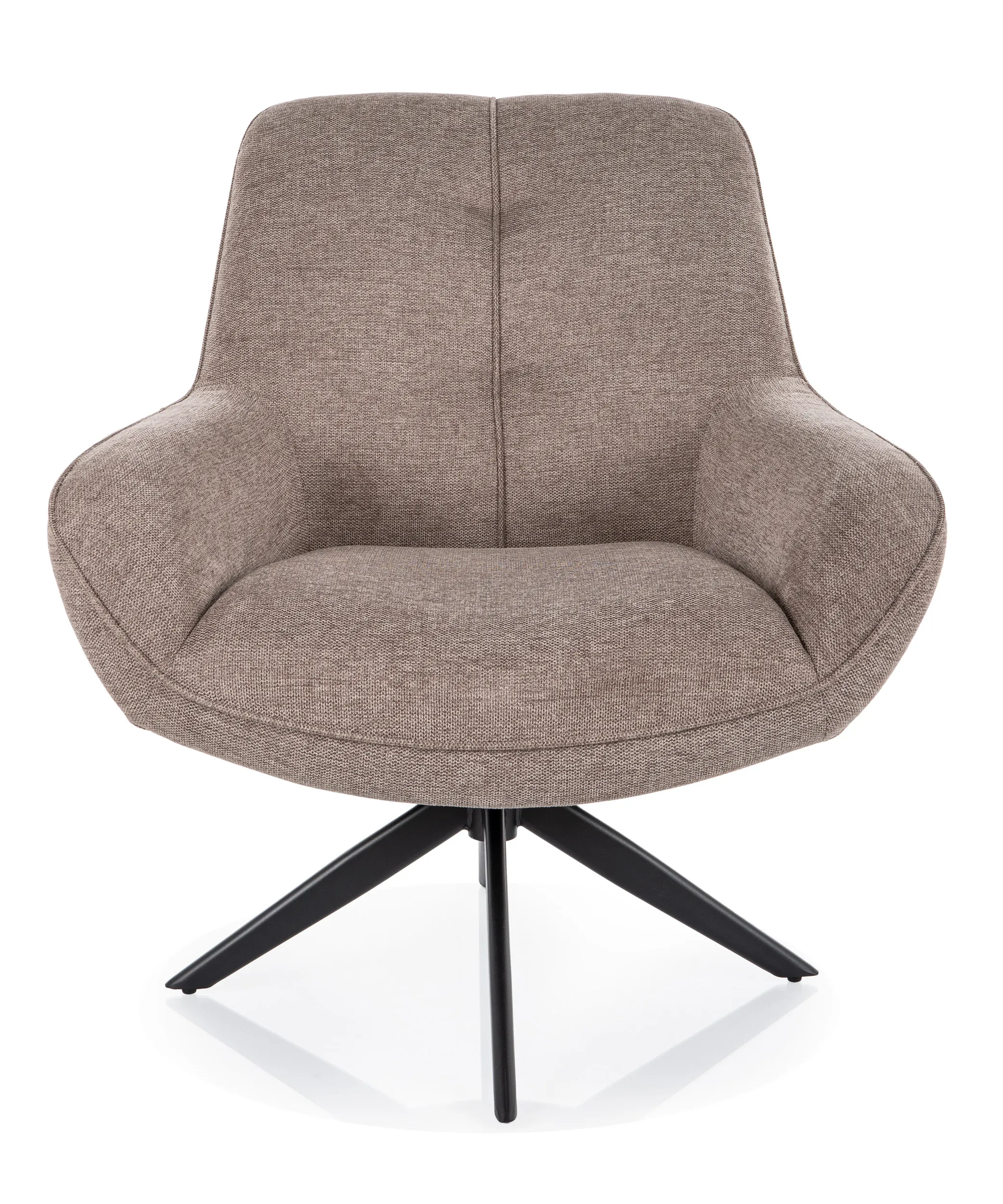 Fotel obrotowy pikowany HANA BREGO beżowy z czarnymi nogami - HANABRBE34