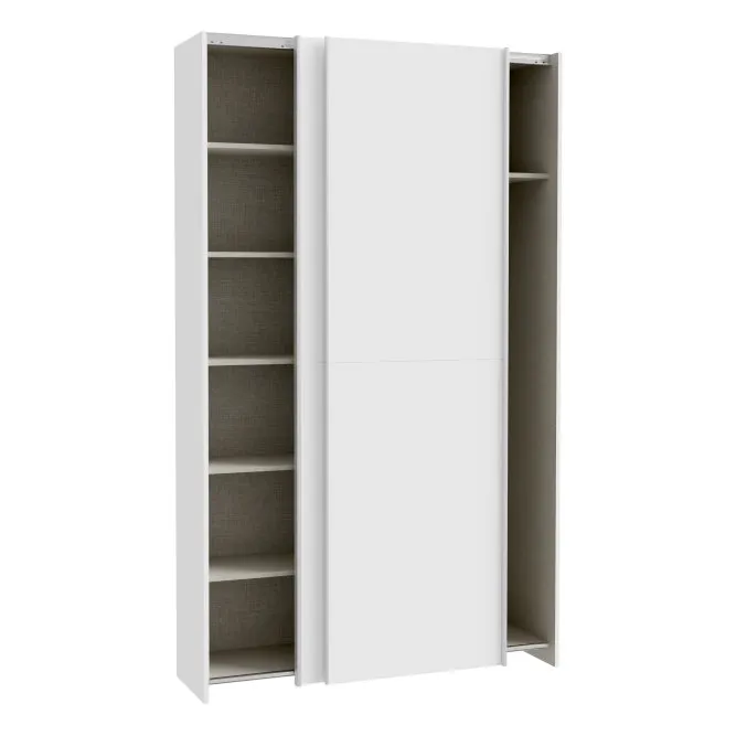 Szafa 2-drzwiowa HOME NOOK drążek i półki drzwi przesuwne 120cm biała - HMNS62232-120