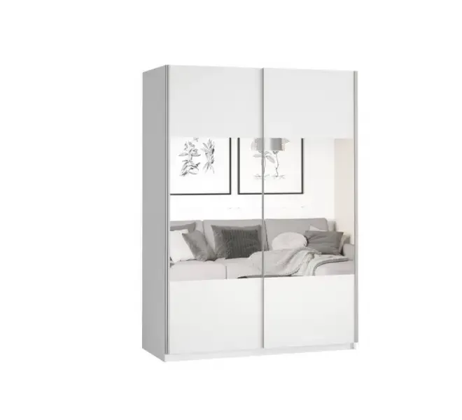 Szafa BETA 54 rozsuwana z lustrem biała 210x120x61cm
