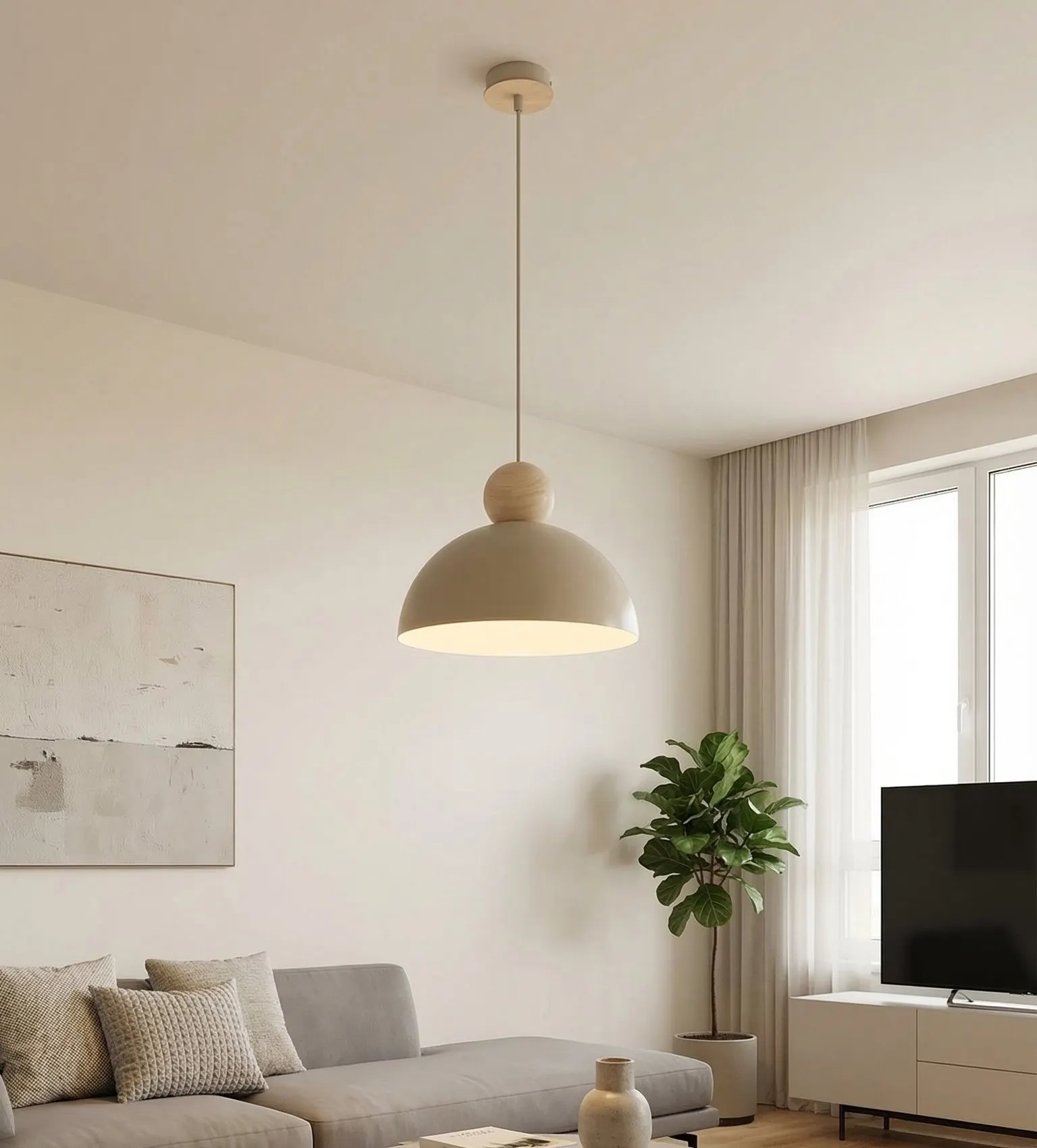 Lampa wisząca KAKI 1M beżowy naturalny - 1678/1M