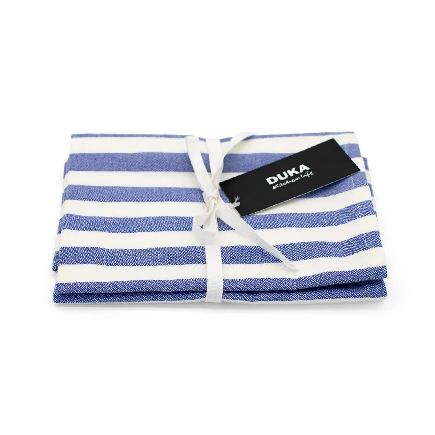 stripes, blue, linen, towel, packaged