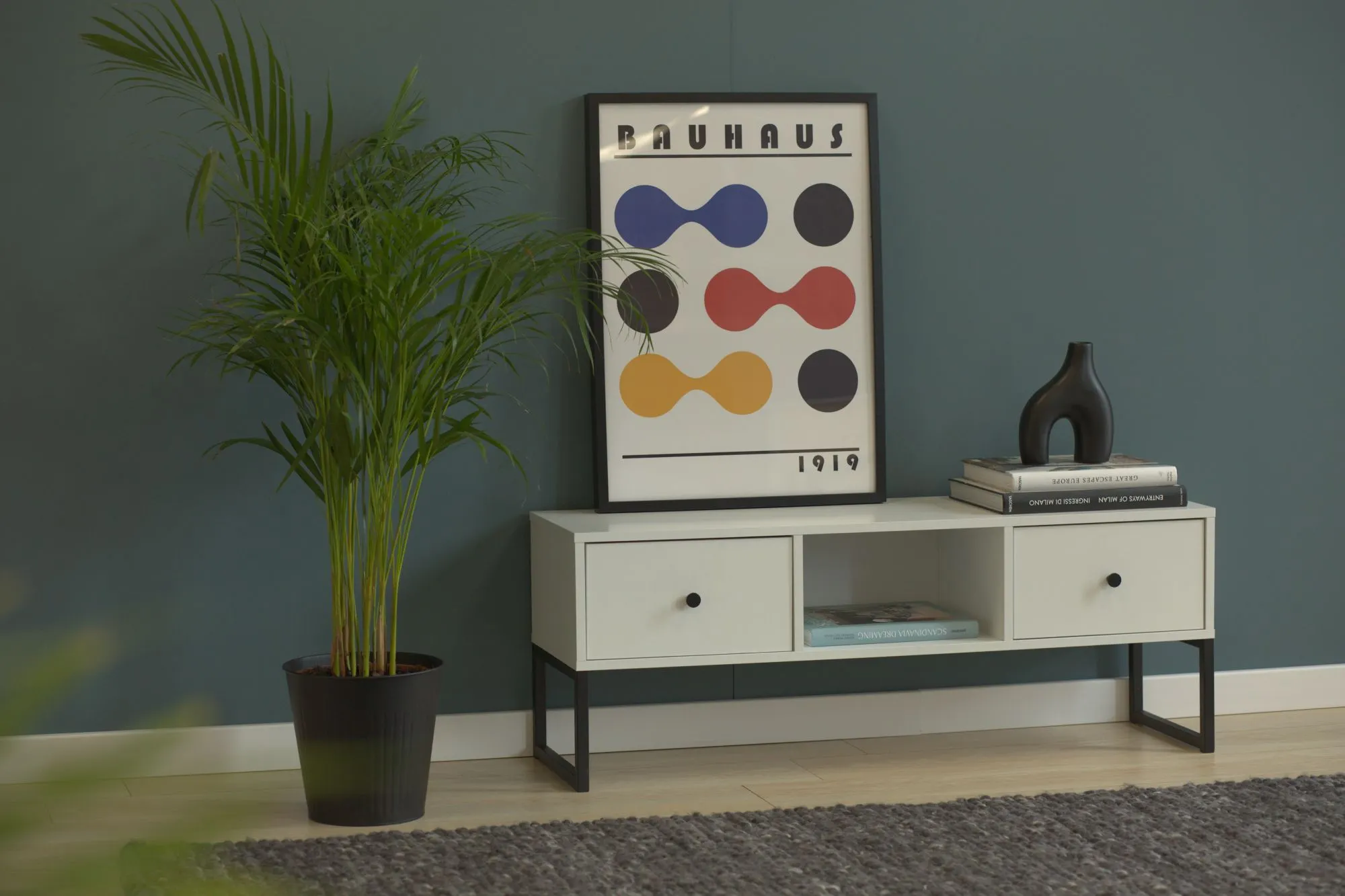 Szafka RTV z 2 szufladami LINEA kaszmirowa - INT_5003455