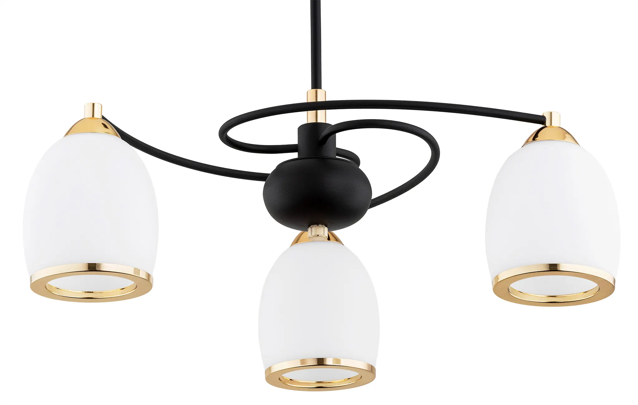 Żyrandol AVILA PLUS metalowy czarny mosiądz opal 46x45cm - 6144