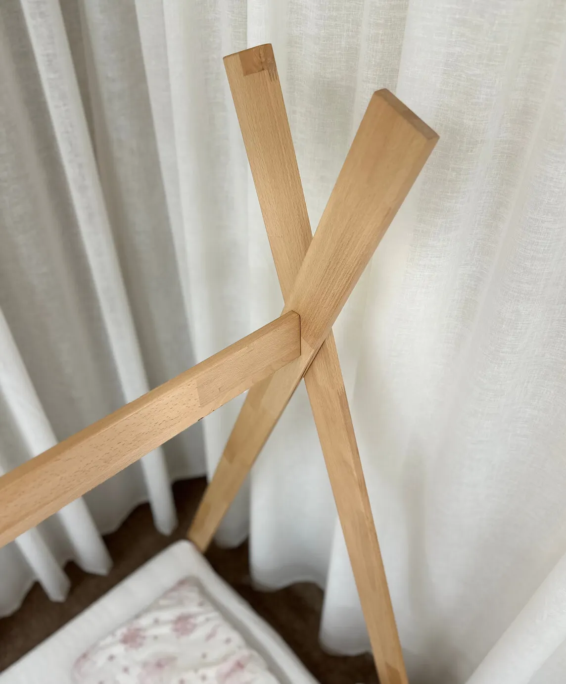 Łóżko drewniane tipi TENT 90x200 bukowe naturalne - LTENTBUK90